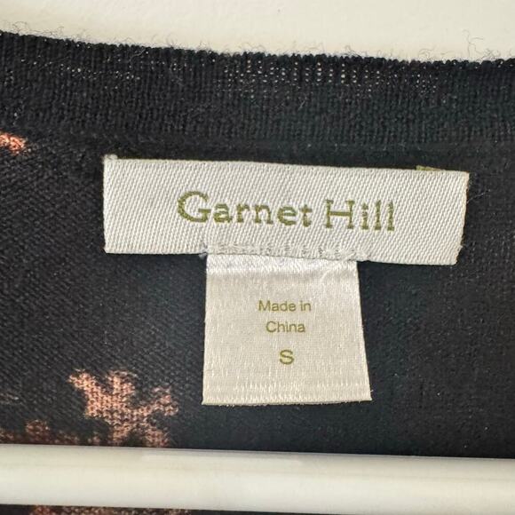 Garnet Hill Floral 100% Merino Wool 3/4 Sleeve Lightweight Cardigan Small - Picture 6 of 6